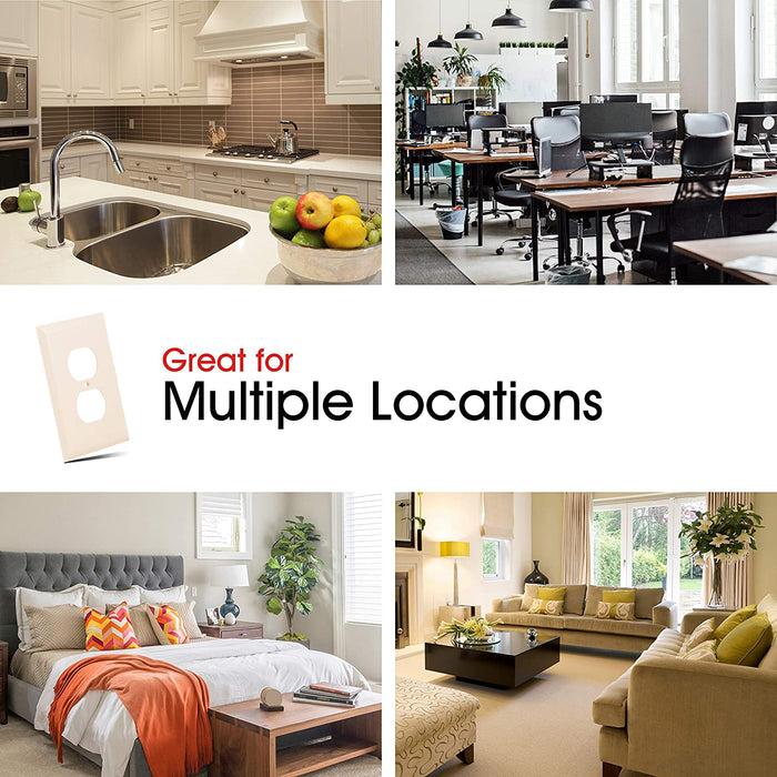 Power Gear Outlet Wall Plate Cover, 1 Gang, Light Switch Cover, 3.1” X 4.9”, Screws Included, Outlet Covers, Light Almond, 30866,Oversized