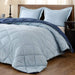 Lightweight Solid Comforter Set (King) with 2 Pillow Shams - 3-Piece Set - Blue and Sapphire - down Alternative Reversible Comforter