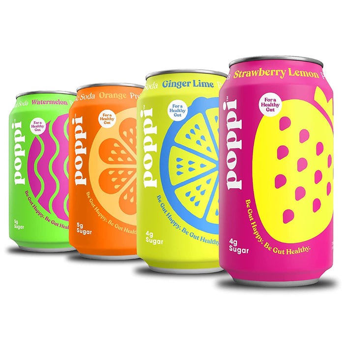 Sparkling Prebiotic Soda W/ Gut Health & Immunity Benefits, Beverages W/ Apple Cider Vinegar, Seltzer Water & Juice, Low Calorie & Low Sugar Drinks, Beach Party Variety Pack, 12Oz (12 Pack) (Packaging May Vary)