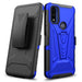 GW USA Case for Motorola Moto G Pure Case with Tempered Glass Screen Protector Hybrid Cover with Kickstand Phone Belt Clip Holster - Blue