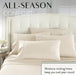 Cream Queen Size Bed Sheets Set - 6 Pc Soft Bedding & Pillowcases Set W/ Deep Pockets - Breathable, Wrinkle Free & Fade Resistant