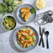 Gibson Home Rockaway round Stoneware Dinnerware Set, Service for 4 (12Pcs), Blue