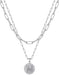 Layered Choker Necklaces for Women, 14K Gold Plated Dainty Layering Paperclip Chain Necklace Simple Adjustable Initial Coin Pendant Necklaces Layered Gold Chain Necklaces for Women Jewelry Gifts