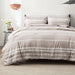 Bedsure Bed in a Bag Full Size 7-Piece Khaki White Striped Bedding Comforter Sets All Season Bed Set, 2 Pillow Shams, Flat Sheet, Fitted Sheet and 2 Pillowcases
