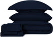 Queen Bed in a Bag 7 Pieces Comforter Set with Comforter and Sheets Navy Blue All Season Bedding Sets with Comforter, Pillow Shams, Flat Sheet, Fitted Sheet and Pillowcases