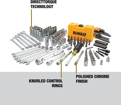 Mechanics Tools Kit and Socket Set, 142-Piece, 1/4 & 3/8" Drive, MM/SAE (DWMT73802)