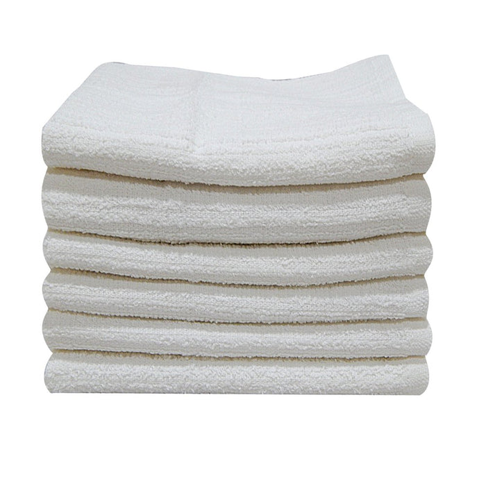Mainstays 6-Piece Bar Mop Kitchen Towel Set, Solid White