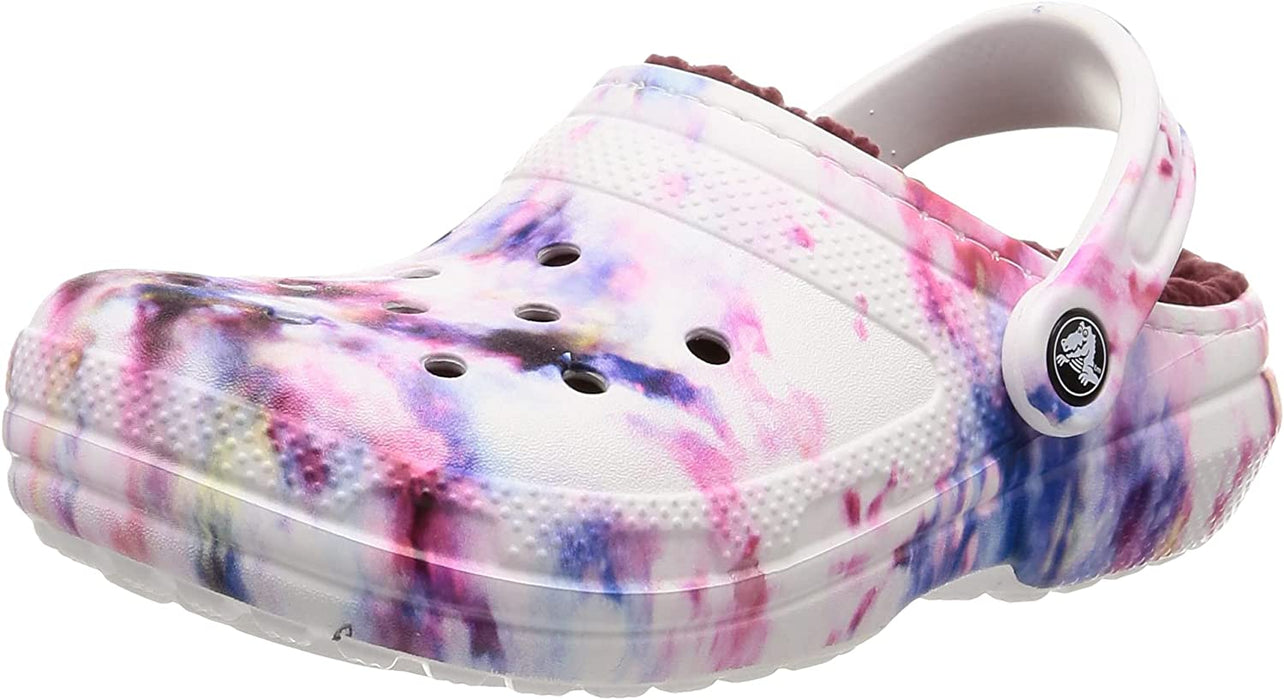 Unisex-Adult Classic Tie Dye Lined Clogs | Fuzzy Slippers
