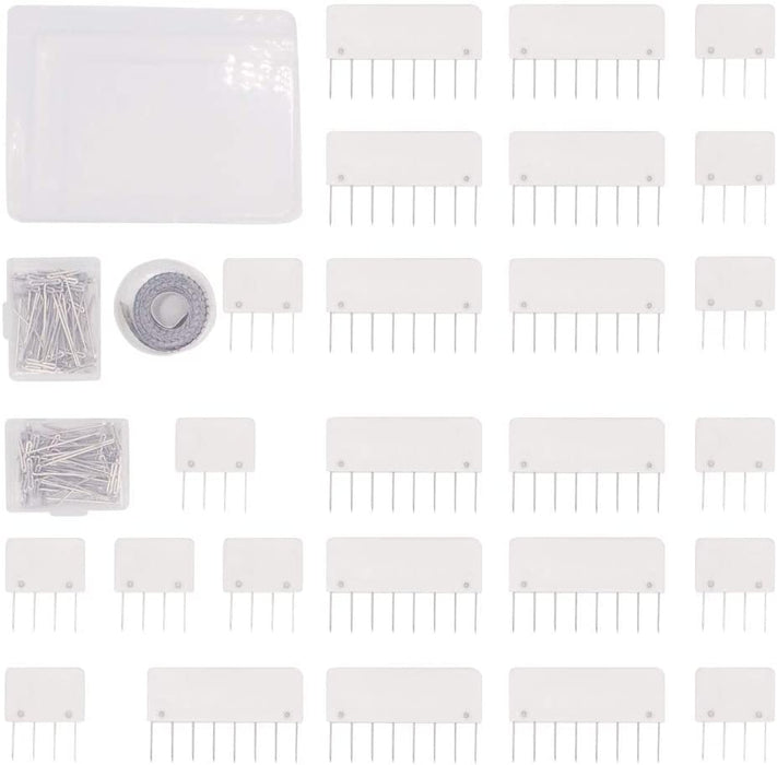 Knit Blockers & Pin Kit,Knit Blocking Combs – Set of 25 Combs for Blocking Knitting, Crochet, Lace or Needlework Projects – Extra 100 T-Pins – for Use with Blocking Mats for Knitting Mat…