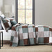 100% Cotton Quilt Set Queen Size, Patchwork Plaid Queen Quilt Bedding Set Bedspreads, Farmhouse Lightweight Comforter Reversible Quilt, Brown/Green Bed Spread for Queen Bed, 3 Pieces