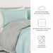 Aqua & Gray down Alternative, 3-Piece Reversible Comforter Set, Twin/Twin XL, by Noble Linens