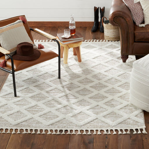 Wanda June Home Tufted Triangles Area Rug, Beige, 5'2" X 7'2" by Miranda Lambert