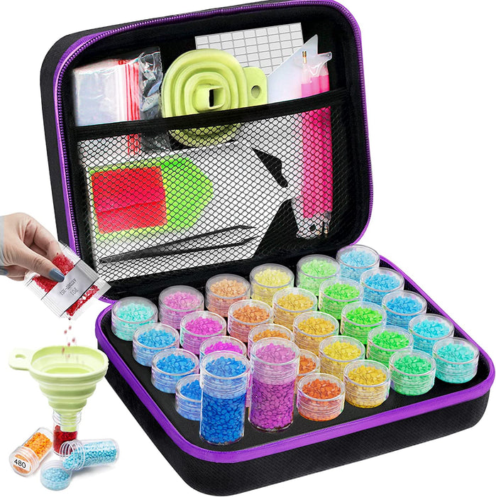 Diamond Painting Storage Containers, 60 Slots Diamond Painting Accessories Shockproof Jars for Jewelry Beads Rings Charms Glitter Rhinestones