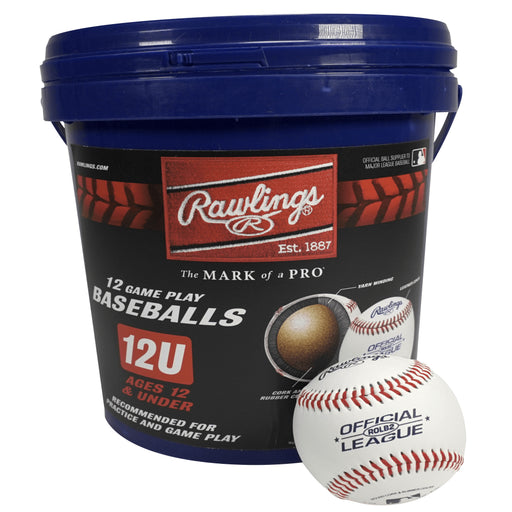ROLB2 12U Official League Youth Practice Baseball Bucket, 12 Count