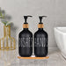 Dish Soap Dispenser and Hand Soap Dispenser with Bamboo Pump and Tray 16 Oz Matte Black Soap Dispenser Set for Kitchen