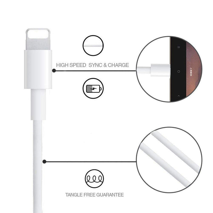 Iphone Charger 2-Pack Charging Cable and USB Wall Charger Power Adapter Plug Block Compatible Iphone X/8/8 Plus/7/7 Plus/6/6S/6 Plus/5S/Se/Mini/Air/Pro Cases, White