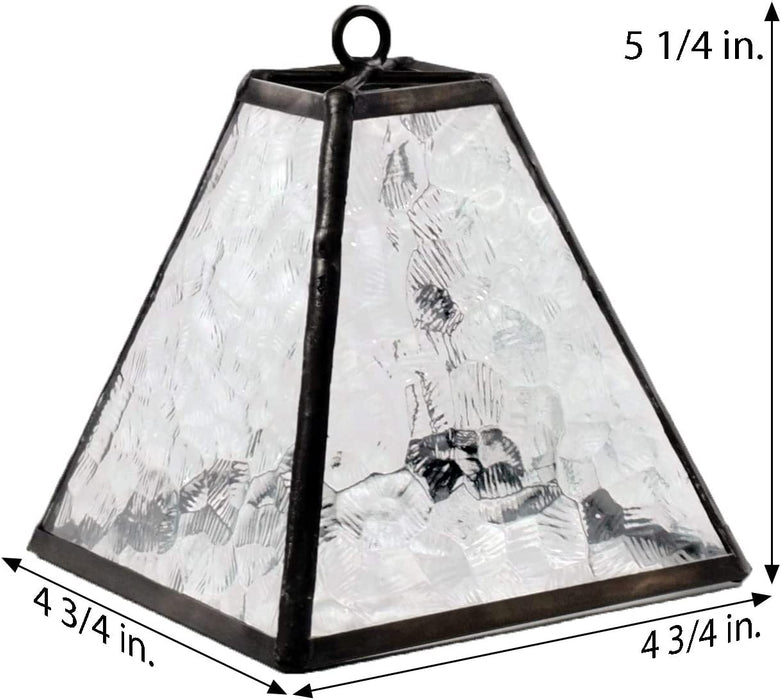 Small Lamp Tiffany Style Stained Glass Decorative Accent Night Light Table Top Mission Home Décor Bedroom, Bathroom, Nursery Clear J Devlin Lam 651