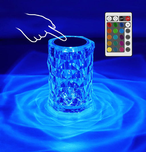 Crystal Lamp, Touch Control Rose Crystal Table Lamp with 16 RGB Color Changing Dimmable Night Light, LED Lamps for Bedroom with Type C Port & Remote, Gift for Kids Teens Girls Boys Adults Lover