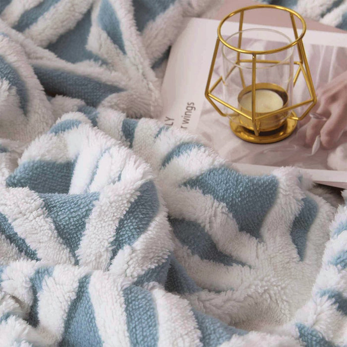 Sherpa Fleece Blanket Soft Plush Throw Blanket Dual Sided Cozy Blankets for Bed Couch Sofa(Light Blue,51"X63")