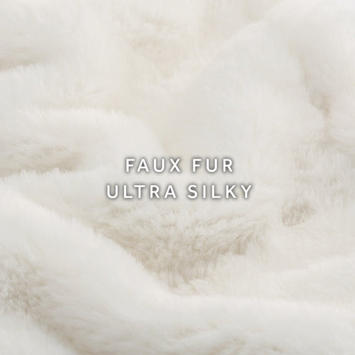 Sunbeam White Faux Fur Heated Throw