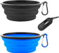 Collapsible Dog Bowls, Portable Travel Dog Bowls, Expandable for Cat Dog Water Bowls Food Feeding, 2 Pack Silicone Pet Bowls with Waste Bag Dispenser