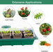 6 Sets Cells Seed Starter Tray Kit with Humidity Dome and Base Seed Starter Peat Pots Germination Trays Including Plastic Plant Growing Trays for Indoor Outdoor Gardening, Green