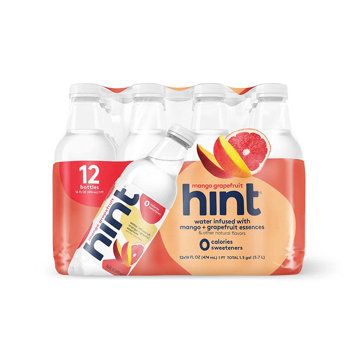 Hint Water Best Sellers Pack (Pack of 12), 16 Ounce Bottles, 3 Bottles Each Of: Watermelon, Blackberry, Cherry, and Pineapple, Zero Calories, Zero Sugar and Zero Sweeteners