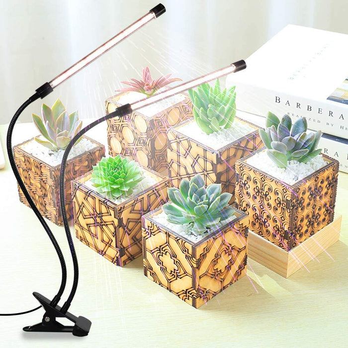 Gooingtop LED Grow Light,6000K Full Spectrum Clip Plant Growing Lamp with White Red Leds for Indoor Plants,5-Level Dimmable,Auto on off Timing 4 8 12Hrs