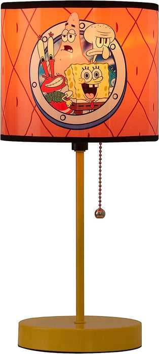 Idea Nuova Spongebob Stick Table Kids Lamp with Pull Chain, Themed Printed Decorative Shade