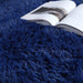 Fluffy Plush Modern Rugs for Bedroom Comfortable Soft Home Decor Shag Rug Cute Circle Carpet for Girly Boy Baby Room Dormitory Living Room Rug(4X4 Feet Navy Blue)