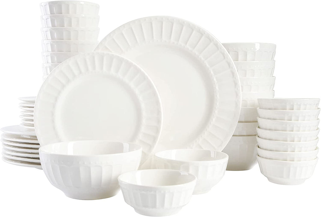 Gibson Home Zen Buffet Porcelain Dinnerware Set, Service for 6 (30Pcs), White (Coupe)
