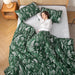 Queen Comforter Set Emerald Comforter Set 3 PCS Bedding Sets Floral Comforter Set Plant Flowers Printed on Fluffy Comforter Set for All Season