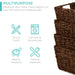 Set of 4 Multipurpose Stackable Seagrass Laundry Organizer Tote Baskets W/ Insert Handles - Brown