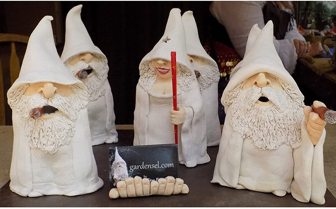 Tirifer Garden Gnome, Wizard Gnome 3D Dwarves, Polyresin Outdoor Sculpture Middle Finger Gnome Statue Garden Figurine Art Garden Decoration for Lawn Yard Balcony Porch Patio
