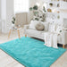 Ultra Soft Fluffy Area Rug for Bedroom Living Room Home Decor, Plush Shaggy Rug for Playroom Dorm Room, Upgraded Furry Rugs for Teen Girls Kids Room Decor, Nursery Rug, 4X6 Feet Teal Blue