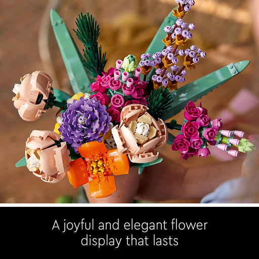 Icons Flower Bouquet 10280 Building Decoration Set - Artificial Flowers with Roses, Decorative Home Accessories, Gift for Him and Her, Botanical Collection and Table Art for Adults