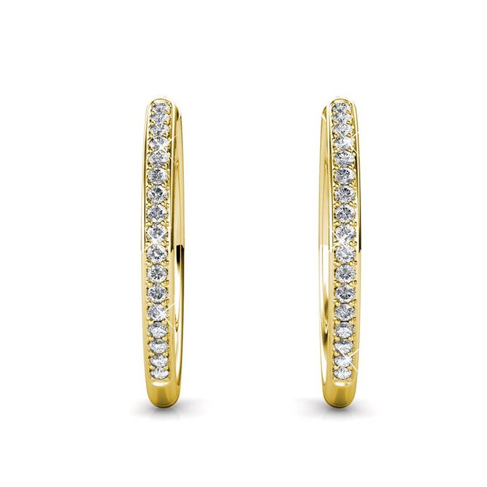 Bianca 18K White Gold Hoop Earrings with Swarovski Crystals, Female