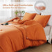 Burnt Orange Pom Pom Fringe Comforter Full(79X90 Inch), 3 Pieces(1 Boho Comforter and 2 Pillowcases) Aesthetic Ball Pom Comforter, Lightweight Soft Microfiber down Alternative Bedding Set