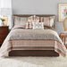 Mainstays 7-Piece Princeton Woven Jacquard Comforter Set, Blush Stripe, Full/Queen