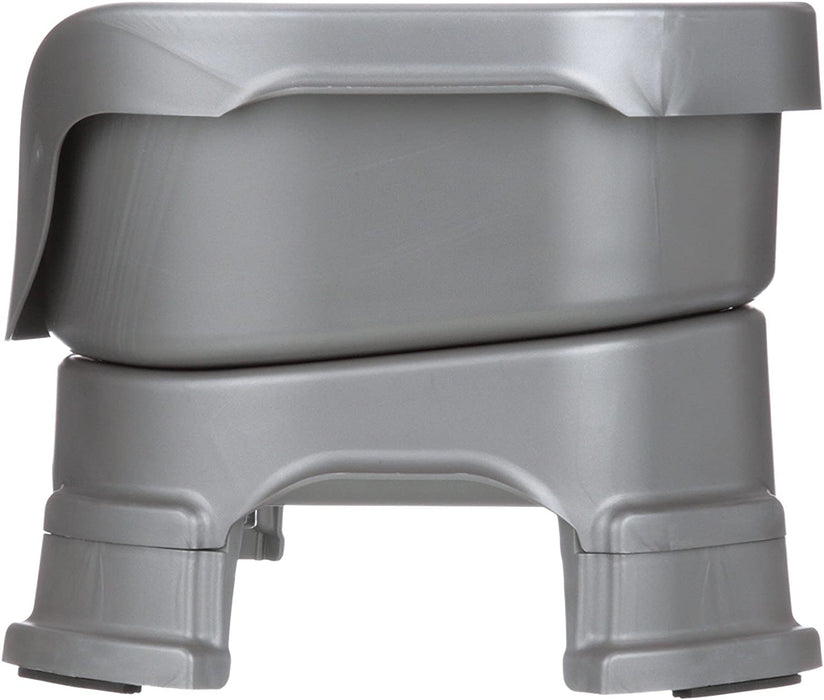 Neater Feeder Deluxe with Leg Extensions for Small Dogs - Mess Proof Pet Feeder with Stainless Steel Food & Water Bowls - Drip Proof, Non-Tip, and Non-Slip - Gunmetal Grey