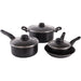 Mainstays 7 Piece Nonstick Dishwasher Safe Cookware Set, Black