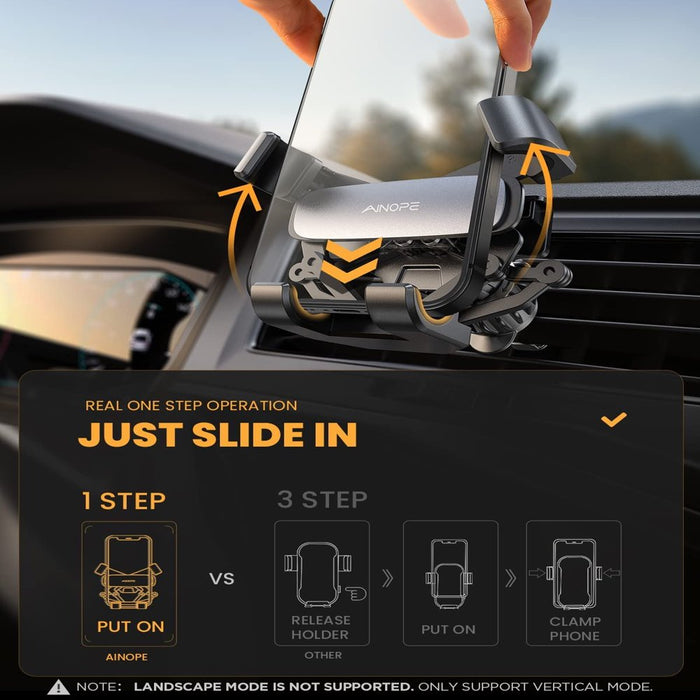 Car Phone Holder Mount 2022 Upgraded Gravity Car Phone Mount with Newest Air Vent Clip Auto Lock Hands Free Cell Phone Holder Mount for Car Compatible for Iphone 13 Pro Max & All Phones