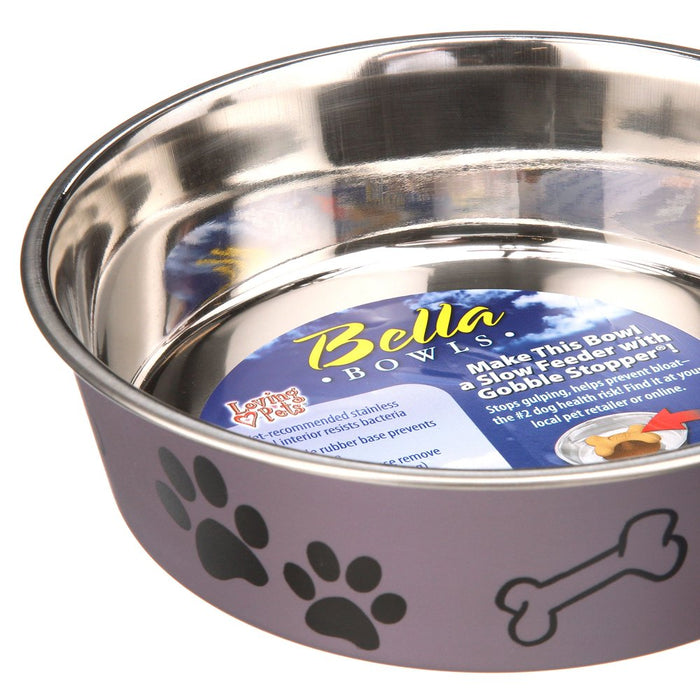 Bella Medium Bowl, Grape Metallic for Dogs