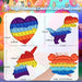 Easter Basket Stuffers Push Bubble Fidget Easter Toys for Kids, 4PCS Stress Relief Squeeze Sensory Toy Rainbow Silicone anti Anxiety Fidget Autism Toy Gift for Kids Easter Basket Stuffers Party Favors