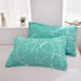 Silver Metallic Marble Comforter Set Queen Size Foil Print Glitter Bedding Set, Aqua/Silver