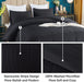 Seersucker Queen Comforter Set (90X90 Inches), 3 Pieces - 100% Soft Washed Microfiber Lightweight Comforter with 2 Pillowcases, All Season down Alternative Comforter Set for Bedding, Black