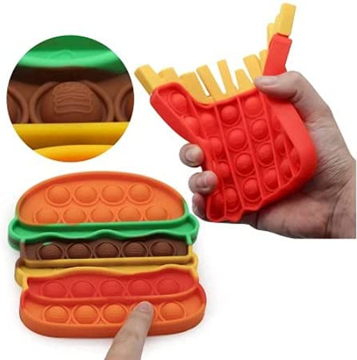 Fidget Toys Push It Toy for Adult and Children, Push Bubble Stress Toy for Autism, Sensory Popper Game Toy for Kids Boys Girls, Hamburger, Fries, Ice Cream & Soda Shapes…
