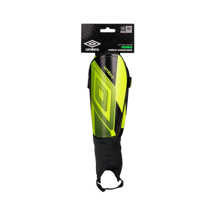 Umbro Ceramica Peewee Stirrup Soccer Shin Guards for Kids, Green