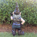 Homestyles Peace Sign "Biker Babe & Dude" the Biker Gnome Riding His Black Bike in Leather Motorcycle Gear Large Outdoor Garden Statue 14.5"H and 12"H