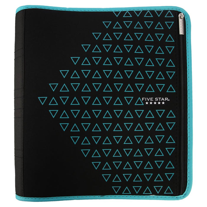 Five Star Xpanz 2" Zipper Binder, 380 Sheet, round Rings, Teal (28090HZ9)
